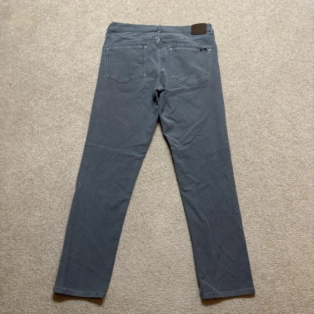 Faherty Brand Jeans Mens 32x29 Gray Slim Fit Straight‎ Leg Stretch Denim Pants
